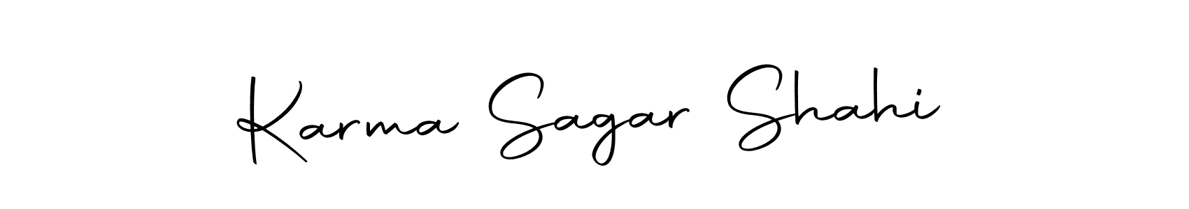 How to make Karma Sagar Shahi name signature. Use Autography-DOLnW style for creating short signs online. This is the latest handwritten sign. Karma Sagar Shahi signature style 10 images and pictures png