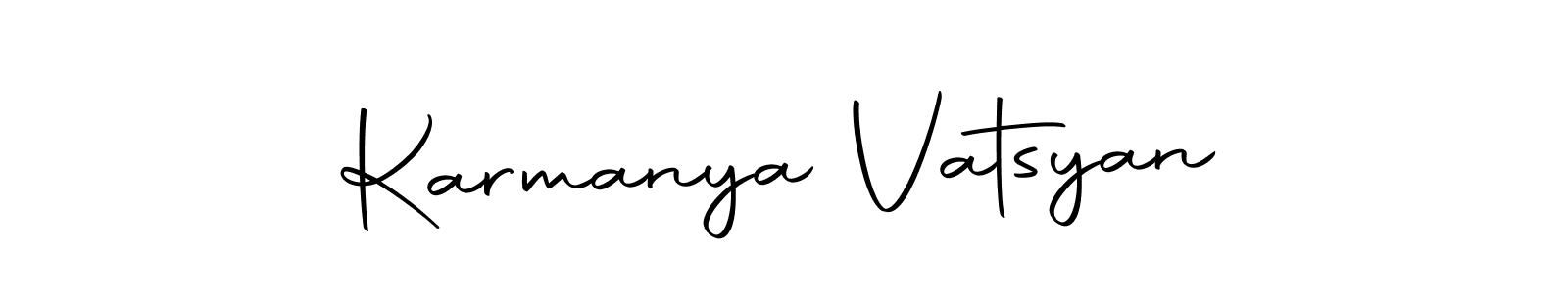 Create a beautiful signature design for name Karmanya Vatsyan. With this signature (Autography-DOLnW) fonts, you can make a handwritten signature for free. Karmanya Vatsyan signature style 10 images and pictures png