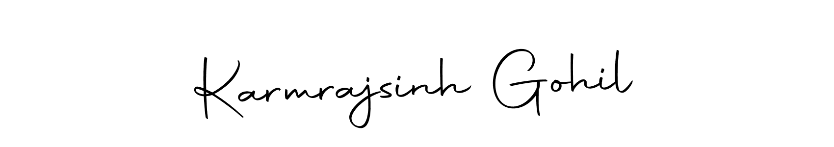 Design your own signature with our free online signature maker. With this signature software, you can create a handwritten (Autography-DOLnW) signature for name Karmrajsinh Gohil. Karmrajsinh Gohil signature style 10 images and pictures png