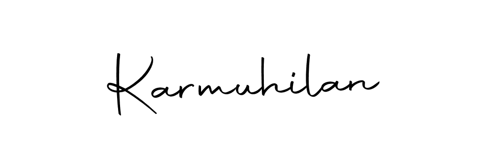 if you are searching for the best signature style for your name Karmuhilan. so please give up your signature search. here we have designed multiple signature styles  using Autography-DOLnW. Karmuhilan signature style 10 images and pictures png