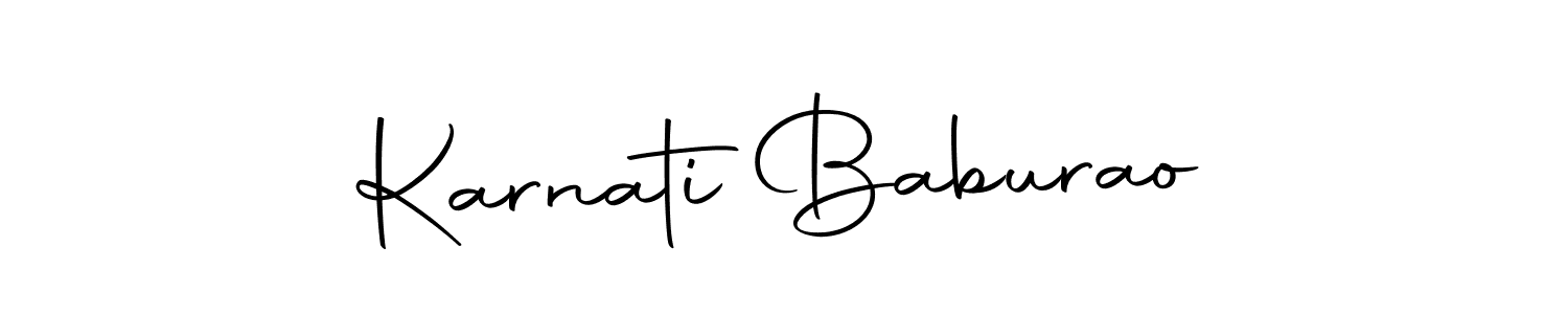 How to make Karnati Baburao name signature. Use Autography-DOLnW style for creating short signs online. This is the latest handwritten sign. Karnati Baburao signature style 10 images and pictures png