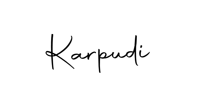 Design your own signature with our free online signature maker. With this signature software, you can create a handwritten (Autography-DOLnW) signature for name Karpudi. Karpudi signature style 10 images and pictures png
