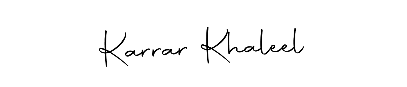 Karrar Khaleel stylish signature style. Best Handwritten Sign (Autography-DOLnW) for my name. Handwritten Signature Collection Ideas for my name Karrar Khaleel. Karrar Khaleel signature style 10 images and pictures png
