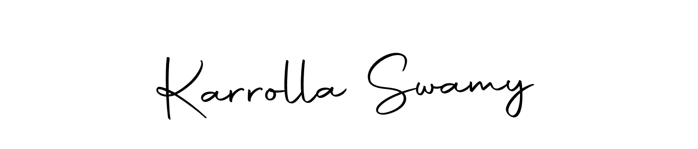 How to make Karrolla Swamy name signature. Use Autography-DOLnW style for creating short signs online. This is the latest handwritten sign. Karrolla Swamy signature style 10 images and pictures png