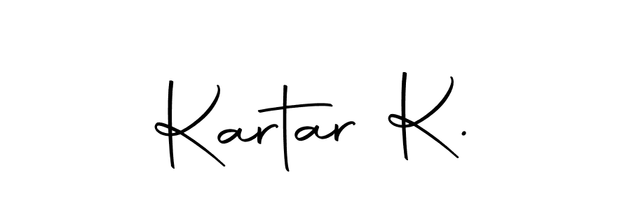 The best way (Autography-DOLnW) to make a short signature is to pick only two or three words in your name. The name Kartar K. include a total of six letters. For converting this name. Kartar K. signature style 10 images and pictures png