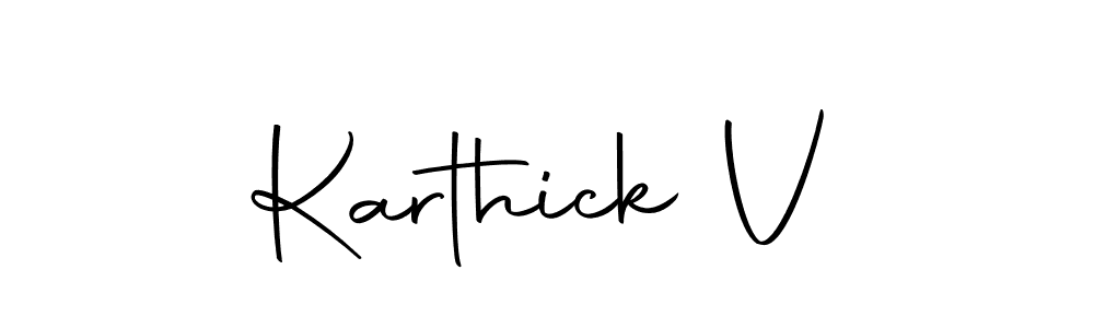 You can use this online signature creator to create a handwritten signature for the name Karthick V. This is the best online autograph maker. Karthick V signature style 10 images and pictures png