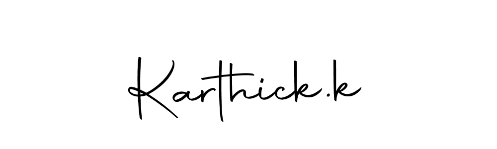 Create a beautiful signature design for name Karthick.k. With this signature (Autography-DOLnW) fonts, you can make a handwritten signature for free. Karthick.k signature style 10 images and pictures png