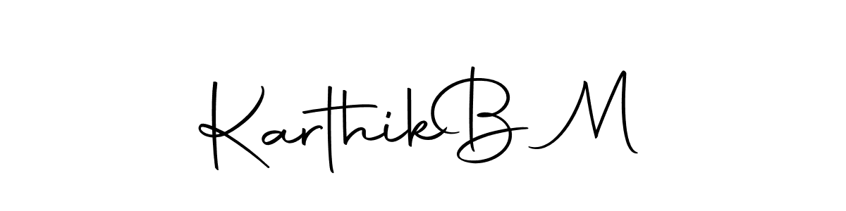How to make Karthik  B M name signature. Use Autography-DOLnW style for creating short signs online. This is the latest handwritten sign. Karthik  B M signature style 10 images and pictures png