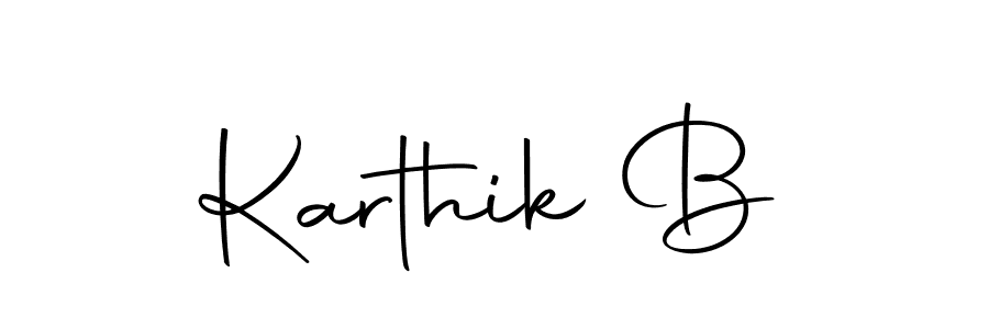 Design your own signature with our free online signature maker. With this signature software, you can create a handwritten (Autography-DOLnW) signature for name Karthik B. Karthik B signature style 10 images and pictures png