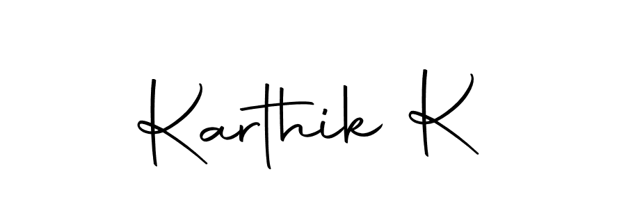 Make a beautiful signature design for name Karthik K. With this signature (Autography-DOLnW) style, you can create a handwritten signature for free. Karthik K signature style 10 images and pictures png