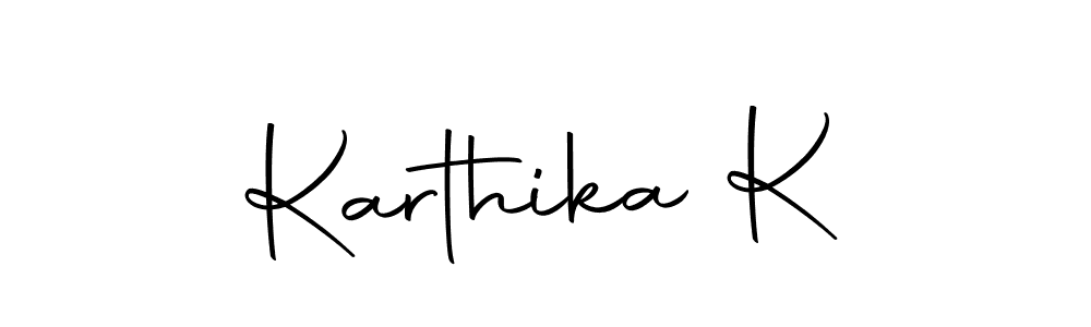 How to make Karthika K name signature. Use Autography-DOLnW style for creating short signs online. This is the latest handwritten sign. Karthika K signature style 10 images and pictures png