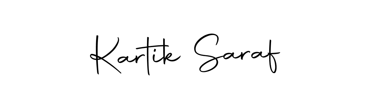 You can use this online signature creator to create a handwritten signature for the name Kartik Saraf. This is the best online autograph maker. Kartik Saraf signature style 10 images and pictures png