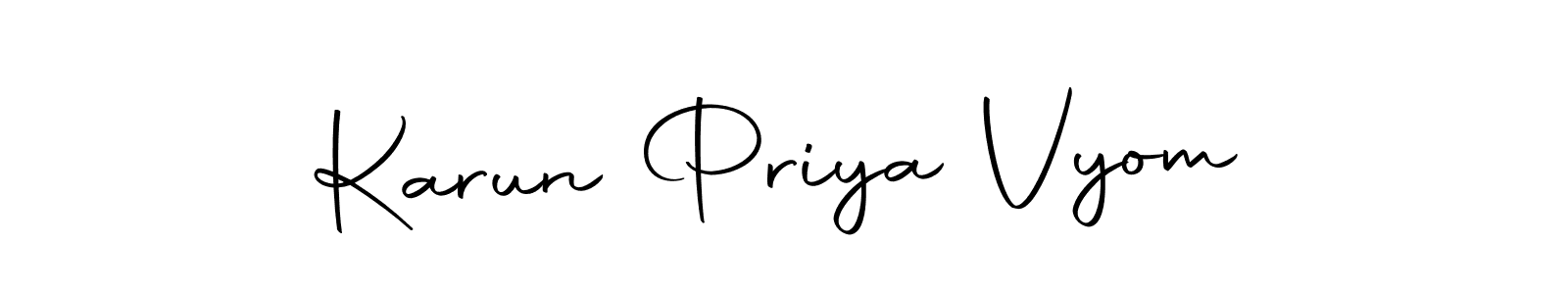 Use a signature maker to create a handwritten signature online. With this signature software, you can design (Autography-DOLnW) your own signature for name Karun Priya Vyom. Karun Priya Vyom signature style 10 images and pictures png