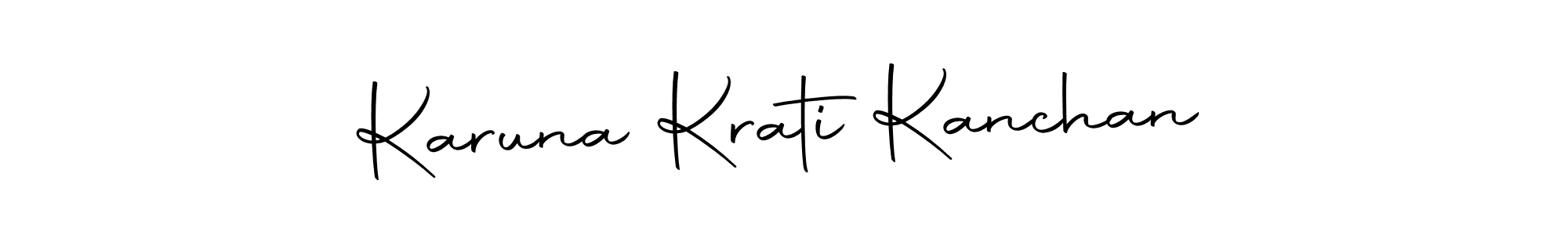 Create a beautiful signature design for name Karuna Krati Kanchan. With this signature (Autography-DOLnW) fonts, you can make a handwritten signature for free. Karuna Krati Kanchan signature style 10 images and pictures png