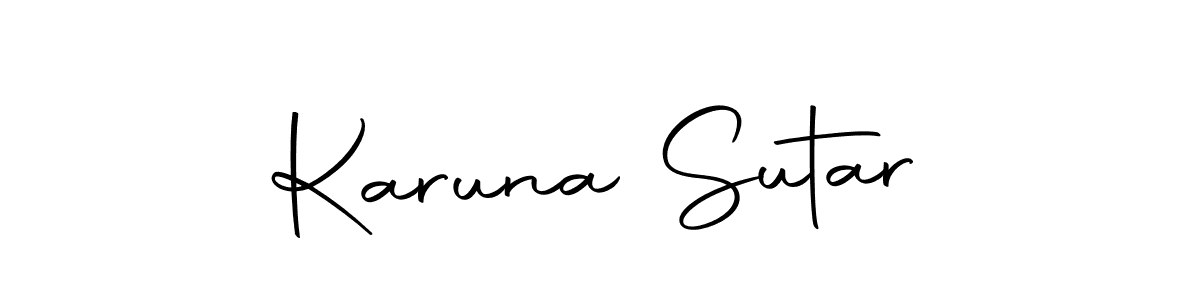 Design your own signature with our free online signature maker. With this signature software, you can create a handwritten (Autography-DOLnW) signature for name Karuna Sutar. Karuna Sutar signature style 10 images and pictures png