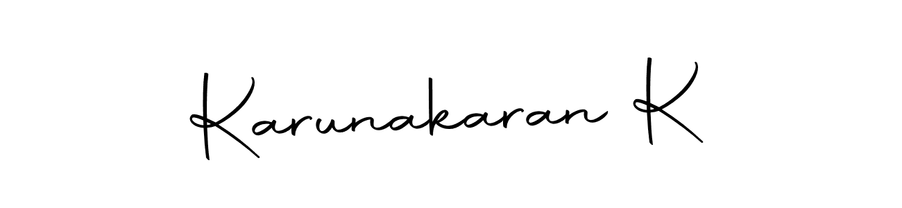 Create a beautiful signature design for name Karunakaran K. With this signature (Autography-DOLnW) fonts, you can make a handwritten signature for free. Karunakaran K signature style 10 images and pictures png