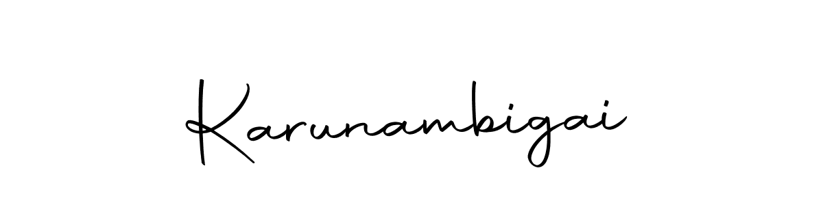 Make a beautiful signature design for name Karunambigai. With this signature (Autography-DOLnW) style, you can create a handwritten signature for free. Karunambigai signature style 10 images and pictures png