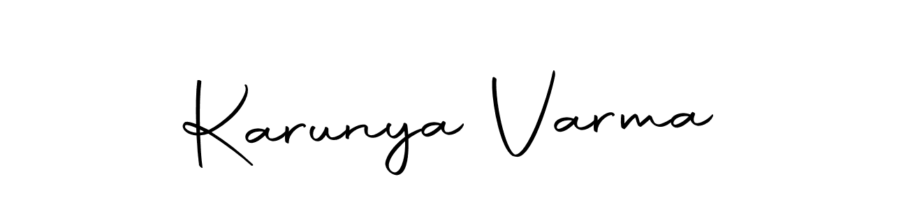 Also we have Karunya Varma name is the best signature style. Create professional handwritten signature collection using Autography-DOLnW autograph style. Karunya Varma signature style 10 images and pictures png