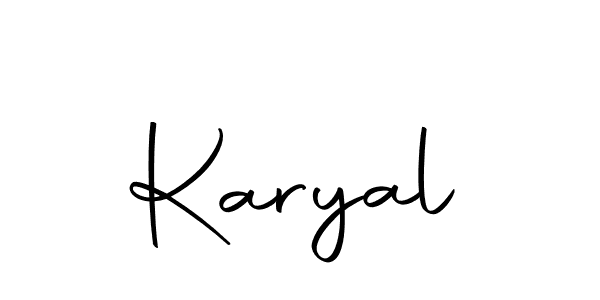 Design your own signature with our free online signature maker. With this signature software, you can create a handwritten (Autography-DOLnW) signature for name Karyal. Karyal signature style 10 images and pictures png