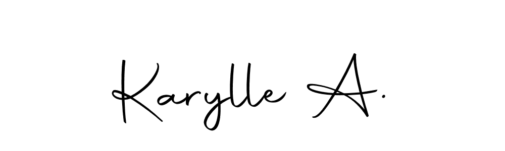 How to make Karylle A. name signature. Use Autography-DOLnW style for creating short signs online. This is the latest handwritten sign. Karylle A. signature style 10 images and pictures png