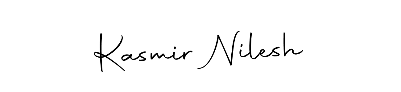 How to make Kasmir Nilesh name signature. Use Autography-DOLnW style for creating short signs online. This is the latest handwritten sign. Kasmir Nilesh signature style 10 images and pictures png