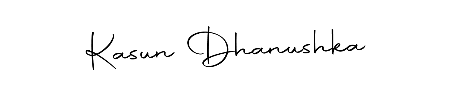 How to make Kasun Dhanushka name signature. Use Autography-DOLnW style for creating short signs online. This is the latest handwritten sign. Kasun Dhanushka signature style 10 images and pictures png