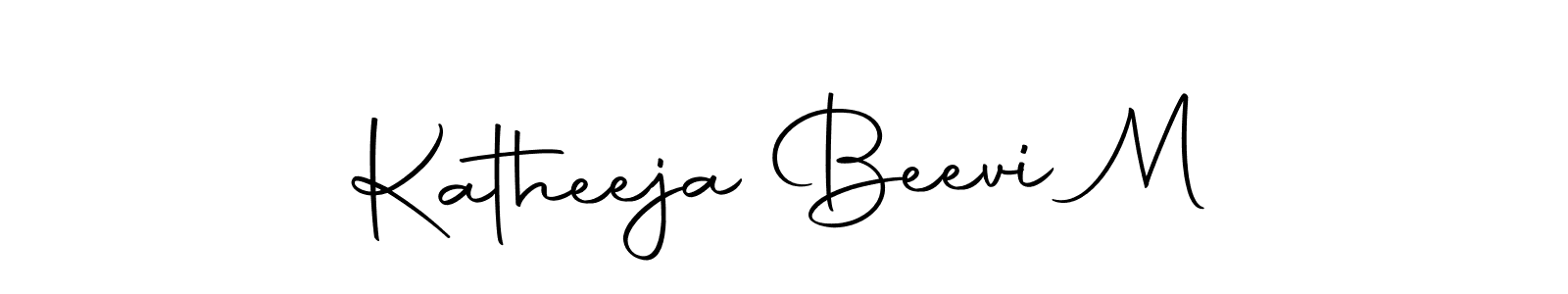 The best way (Autography-DOLnW) to make a short signature is to pick only two or three words in your name. The name Katheeja Beevi M include a total of six letters. For converting this name. Katheeja Beevi M signature style 10 images and pictures png