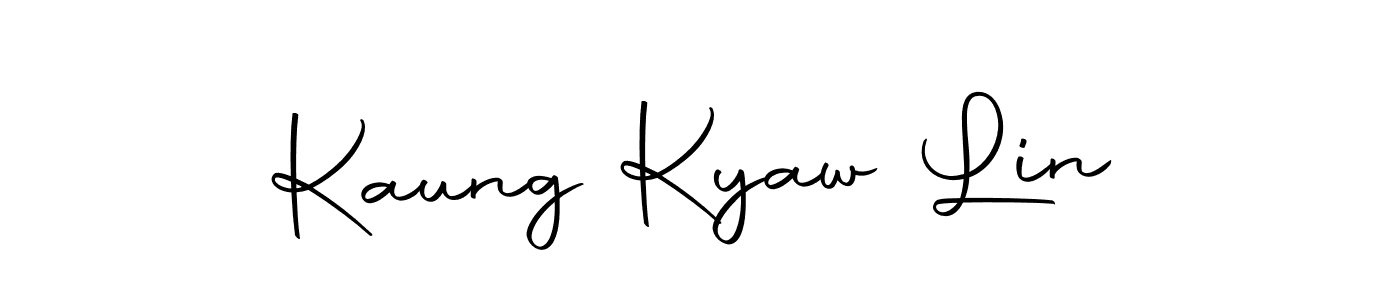 Create a beautiful signature design for name Kaung Kyaw Lin. With this signature (Autography-DOLnW) fonts, you can make a handwritten signature for free. Kaung Kyaw Lin signature style 10 images and pictures png