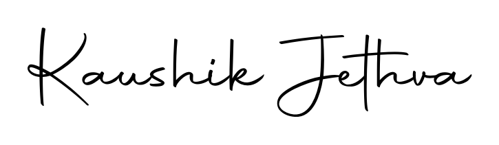 Get an exclusive digital autograph for Kaushik Jethva. The Autography-DOLnW typeface captures the charm of real penmanship on paper. Kaushik Jethva signature style 10 images and pictures png