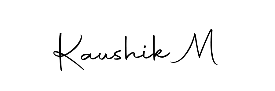 You should practise on your own different ways (Autography-DOLnW) to write your name (Kaushik M) in signature. don't let someone else do it for you. Kaushik M signature style 10 images and pictures png