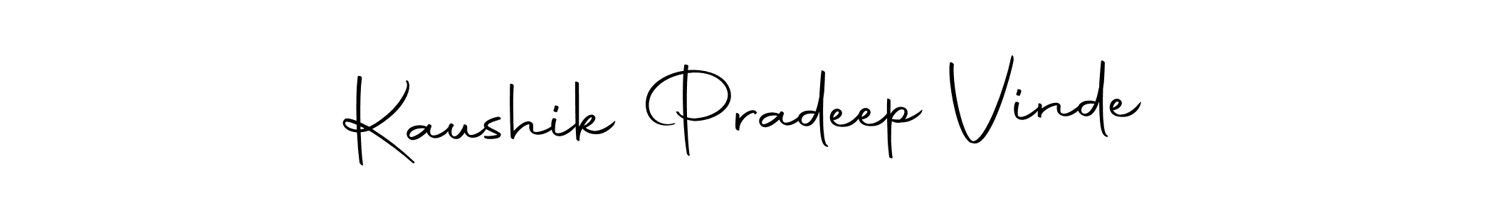 You can use this online signature creator to create a handwritten signature for the name Kaushik Pradeep Vinde. This is the best online autograph maker. Kaushik Pradeep Vinde signature style 10 images and pictures png