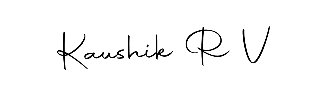 The best way (Autography-DOLnW) to make a short signature is to pick only two or three words in your name. The name Kaushik R V include a total of six letters. For converting this name. Kaushik R V signature style 10 images and pictures png