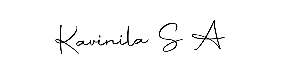 How to make Kavinila S A name signature. Use Autography-DOLnW style for creating short signs online. This is the latest handwritten sign. Kavinila S A signature style 10 images and pictures png