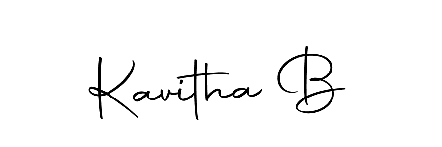 How to make Kavitha B name signature. Use Autography-DOLnW style for creating short signs online. This is the latest handwritten sign. Kavitha B signature style 10 images and pictures png