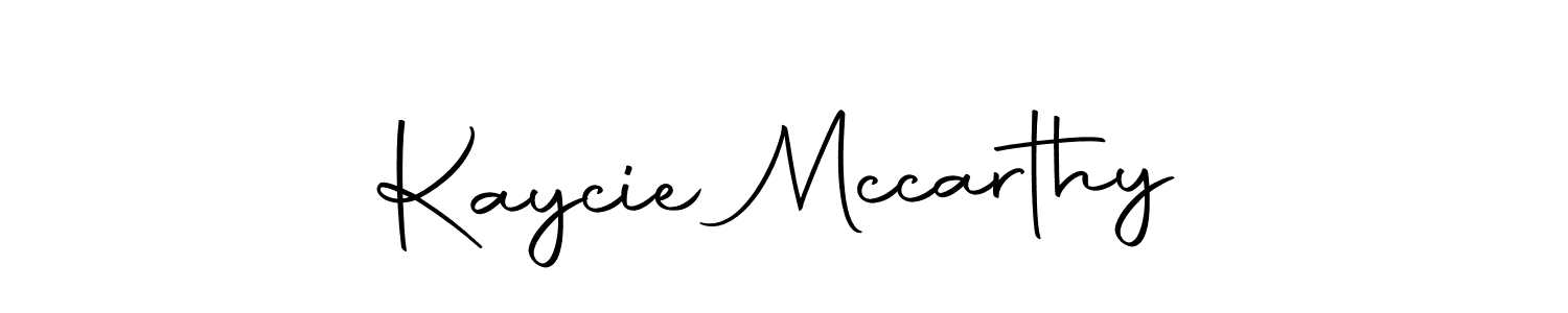 How to make Kaycie Mccarthy name signature. Use Autography-DOLnW style for creating short signs online. This is the latest handwritten sign. Kaycie Mccarthy signature style 10 images and pictures png