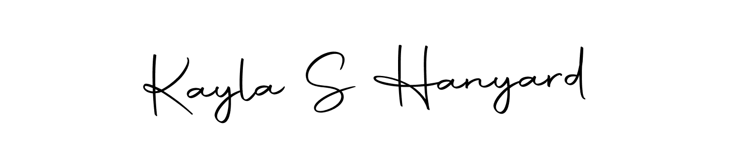 Create a beautiful signature design for name Kayla S Hanyard. With this signature (Autography-DOLnW) fonts, you can make a handwritten signature for free. Kayla S Hanyard signature style 10 images and pictures png
