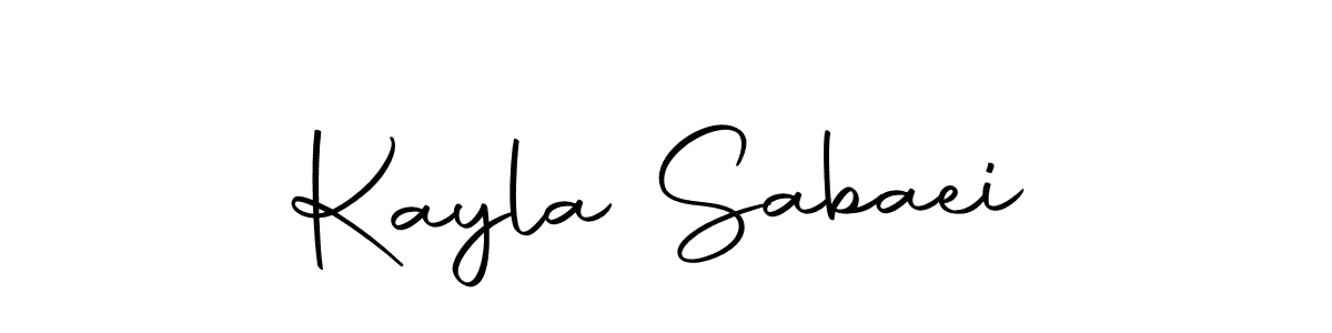 How to make Kayla Sabaei name signature. Use Autography-DOLnW style for creating short signs online. This is the latest handwritten sign. Kayla Sabaei signature style 10 images and pictures png