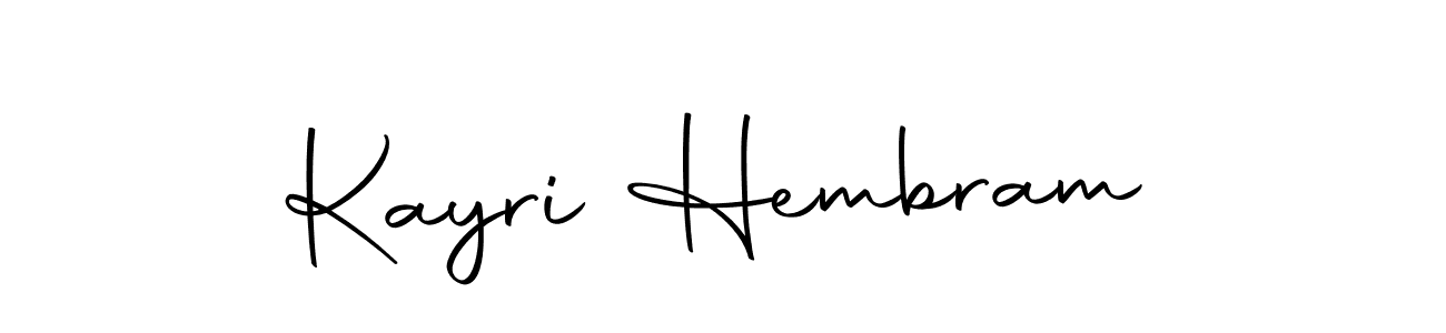 How to make Kayri Hembram name signature. Use Autography-DOLnW style for creating short signs online. This is the latest handwritten sign. Kayri Hembram signature style 10 images and pictures png