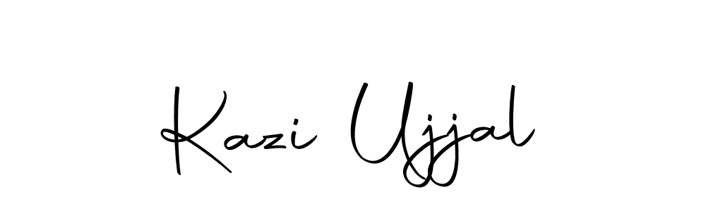 How to make Kazi Ujjal name signature. Use Autography-DOLnW style for creating short signs online. This is the latest handwritten sign. Kazi Ujjal signature style 10 images and pictures png