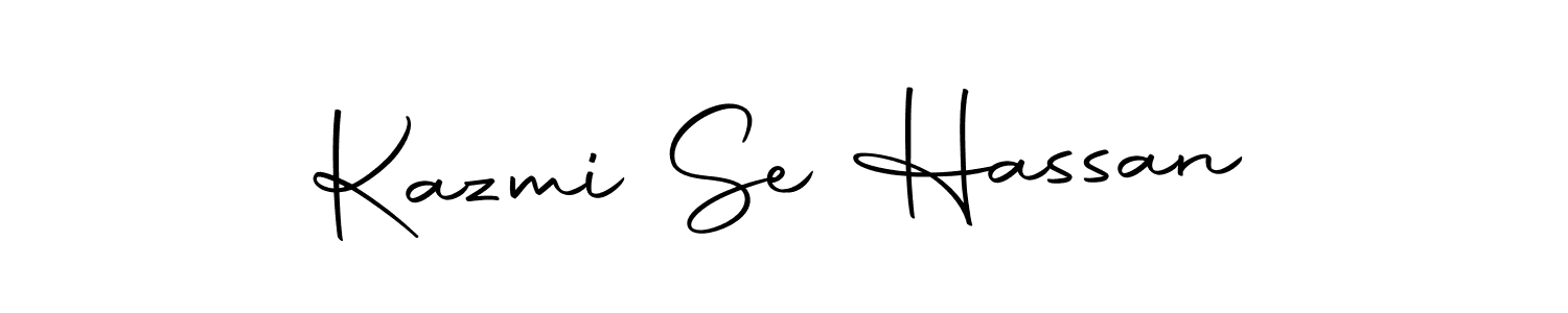 How to make Kazmi Se Hassan name signature. Use Autography-DOLnW style for creating short signs online. This is the latest handwritten sign. Kazmi Se Hassan signature style 10 images and pictures png