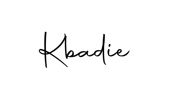 Use a signature maker to create a handwritten signature online. With this signature software, you can design (Autography-DOLnW) your own signature for name Kbadie. Kbadie signature style 10 images and pictures png
