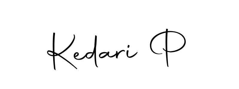 Use a signature maker to create a handwritten signature online. With this signature software, you can design (Autography-DOLnW) your own signature for name Kedari P. Kedari P signature style 10 images and pictures png