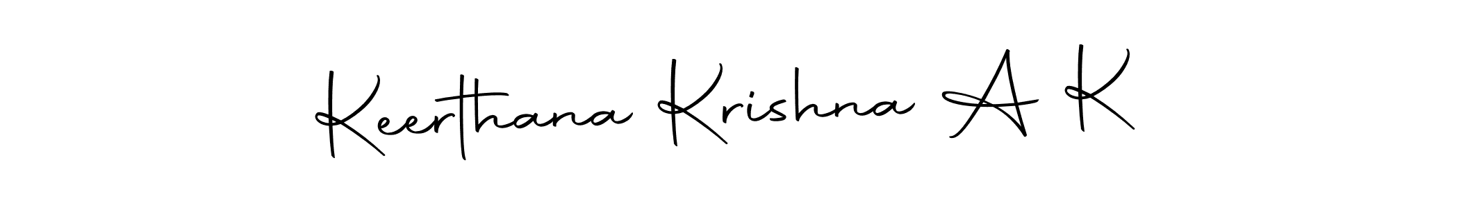 How to make Keerthana Krishna A K name signature. Use Autography-DOLnW style for creating short signs online. This is the latest handwritten sign. Keerthana Krishna A K signature style 10 images and pictures png