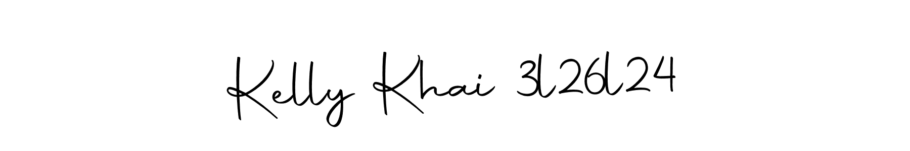 Make a short Kelly Khai 3l26l24 signature style. Manage your documents anywhere anytime using Autography-DOLnW. Create and add eSignatures, submit forms, share and send files easily. Kelly Khai 3l26l24 signature style 10 images and pictures png