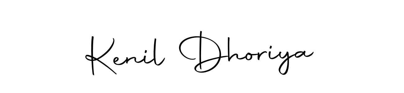 How to make Kenil Dhoriya name signature. Use Autography-DOLnW style for creating short signs online. This is the latest handwritten sign. Kenil Dhoriya signature style 10 images and pictures png