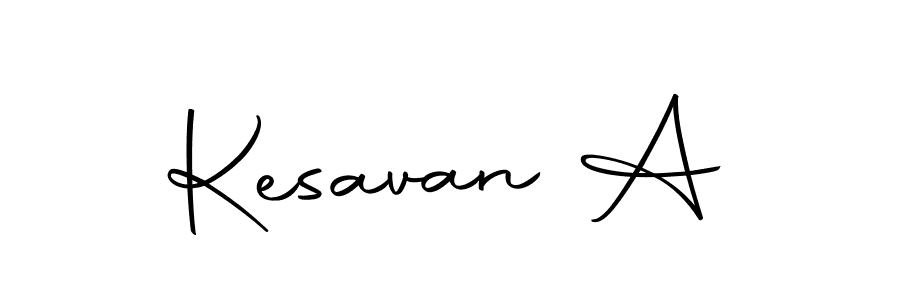 How to make Kesavan A name signature. Use Autography-DOLnW style for creating short signs online. This is the latest handwritten sign. Kesavan A signature style 10 images and pictures png