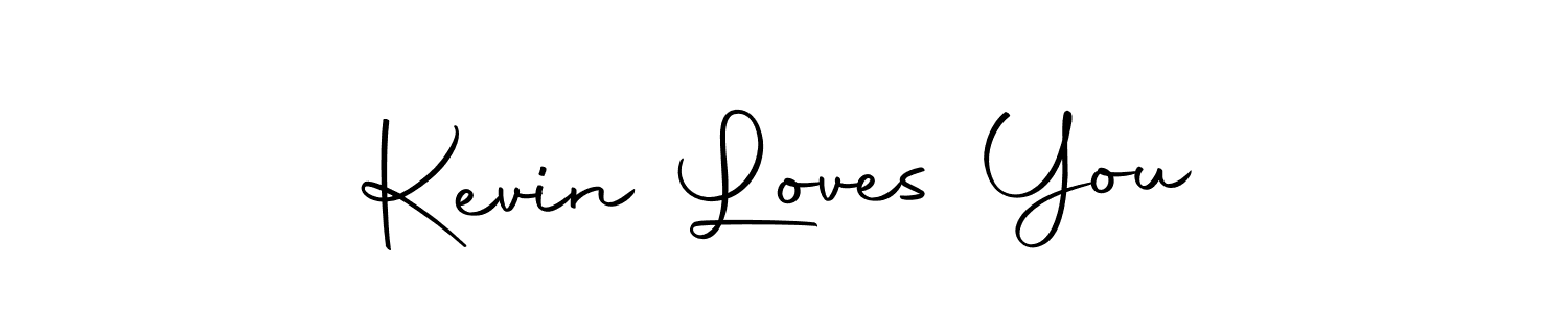 How to make Kevin Loves You name signature. Use Autography-DOLnW style for creating short signs online. This is the latest handwritten sign. Kevin Loves You signature style 10 images and pictures png