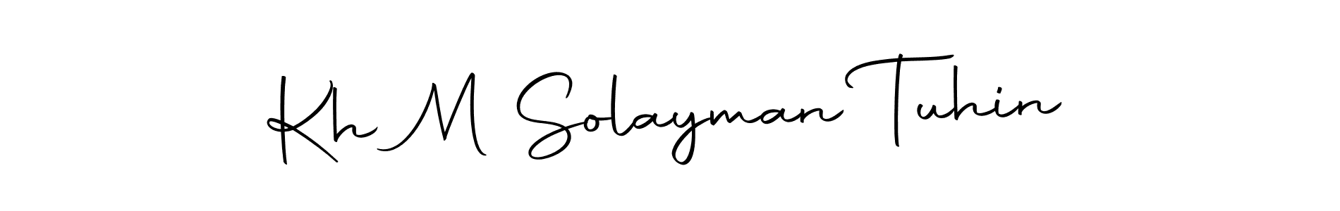 Make a short Kh M Solayman Tuhin signature style. Manage your documents anywhere anytime using Autography-DOLnW. Create and add eSignatures, submit forms, share and send files easily. Kh M Solayman Tuhin signature style 10 images and pictures png