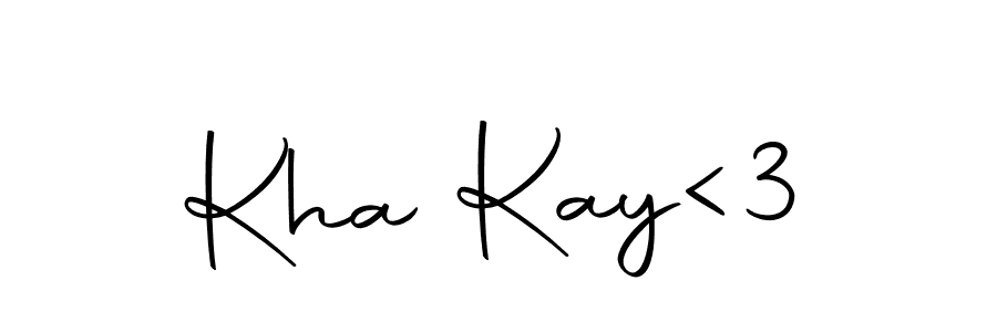 Use a signature maker to create a handwritten signature online. With this signature software, you can design (Autography-DOLnW) your own signature for name Kha Kay<3. Kha Kay<3 signature style 10 images and pictures png