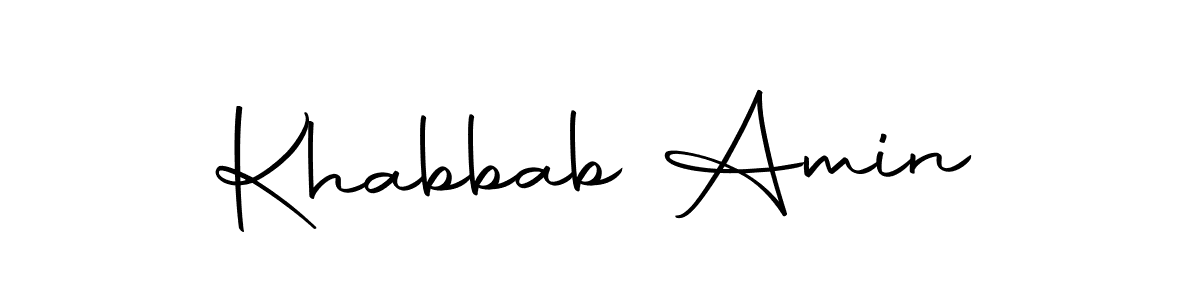 Autography-DOLnW is a professional signature style that is perfect for those who want to add a touch of class to their signature. It is also a great choice for those who want to make their signature more unique. Get Khabbab Amin name to fancy signature for free. Khabbab Amin signature style 10 images and pictures png